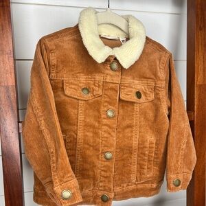 Jamie Kay Brown Corduroy Jacket with Cream Collar